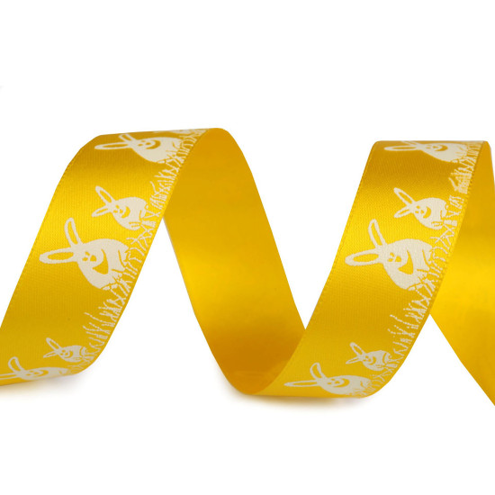 Satin ribbon easter width 24 mm bunnies - Red (80 Meters) Satin ribbon easter width 24 mm bunnies - Red (80 Meters)
