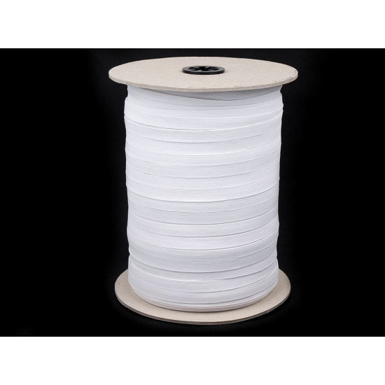 Lingerie elastic braid tape width 9 mm - White (600 Meters)