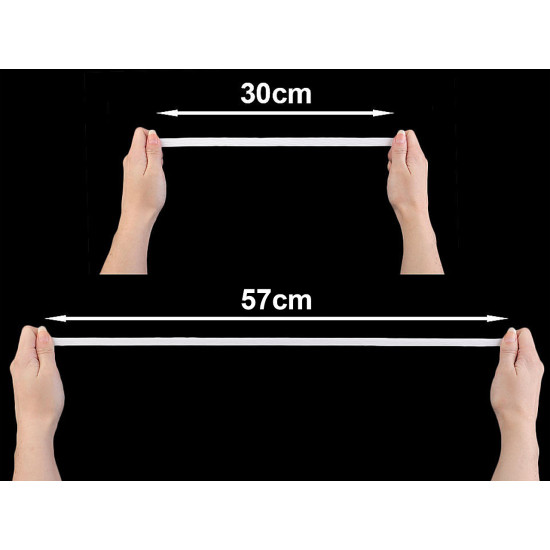 Lingerie elastic braid tape width 12 mm - White (600 Meters)