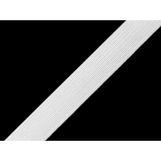 Lingerie elastic braid tape width 12 mm - White (600 Meters)
