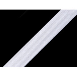 Lingerie elastic braid tape width 14 mm - White (200 Meters)