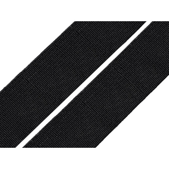 Gummiband gewebt, breite 25 mm - Schwarz (25 Meter)
