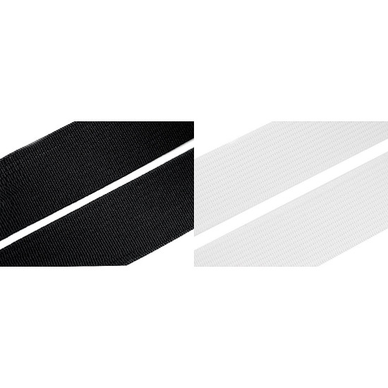Woven elastic, width 35 mm - White (50 Meters)