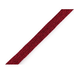 Elastic with lurex, width 9 mm - Red (15 Meters)