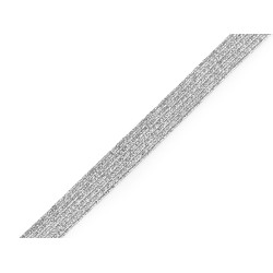 Elastic with lurex, width 9 mm - Silver (15 Meters)