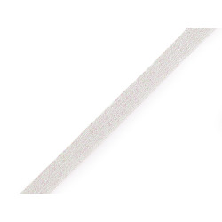 Elastic with lurex, width 9 mm - White (15 Meters)