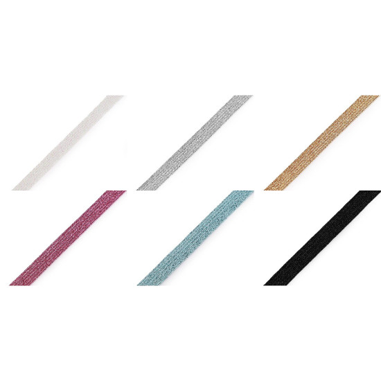 Elastic with lurex, width 9 mm - Silver (90 Meters) Elastic with lurex, width 9 mm - Silver (90 Meters)