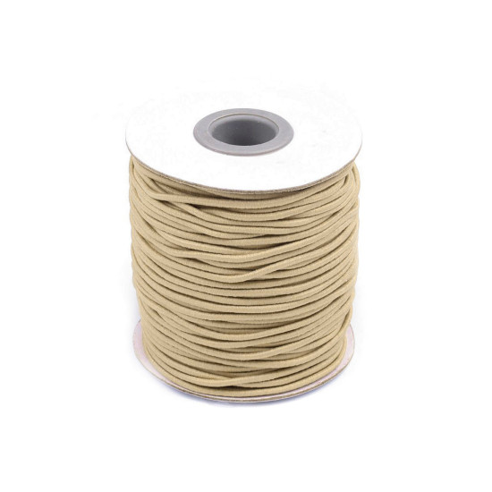 Gumka okrągła ø3 mm - Beżowy (50 Metry) Gumka okrągła ø3 mm - Beżowy (50 Metry)