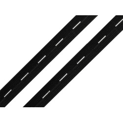 Buttonhole elastic, width 15-17mm - Black (120 Meters)