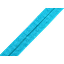 Fold over elastic trim width 18 mm - Azure blue (25 Meters)