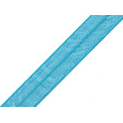 Fold over elastic trim width 20 mm - Azure blue (100 Meters)