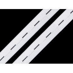 Buttonhole elastic, width 20 mm - White (120 Meters)