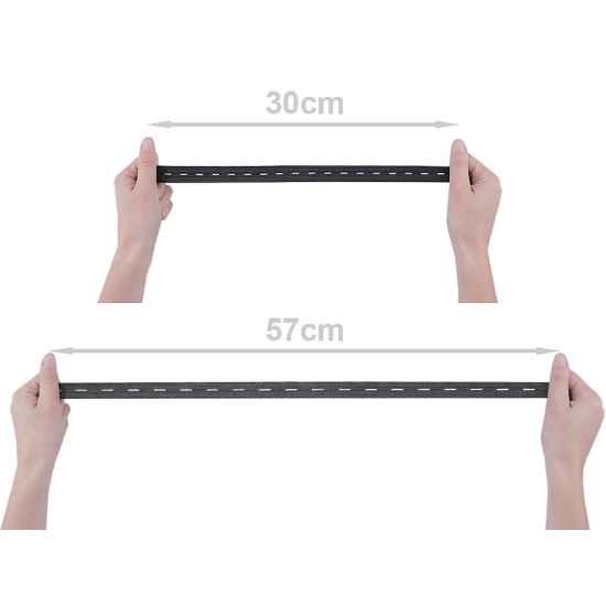 Buttonhole elastic, width 20 mm - Black (120 Meters)
