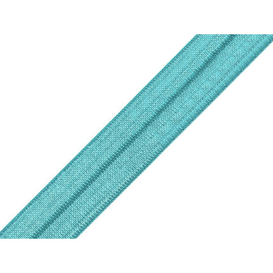 Fold over elastic trim width 16 mm - Turquoise (100 Meters)