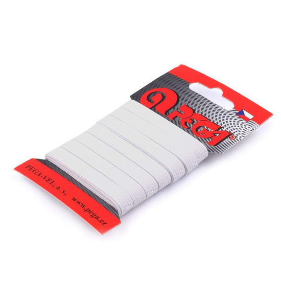 Lingerie elastic braid tape card packing width 8 mm - White (1 Card) Lingerie elastic braid tape card packing width 8 mm - White (1 Card)