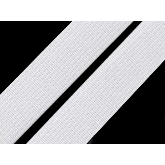 Woven elastic, width 15 mm - White (100 Meters)