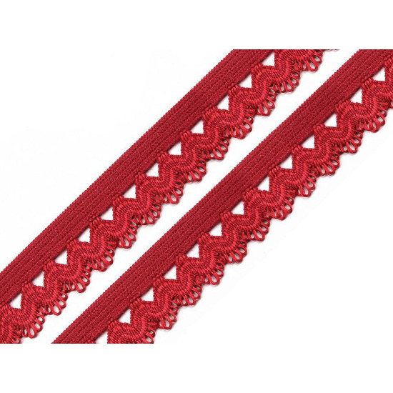 Decorative elastic width 15 mm - Dark red (25 Meters)