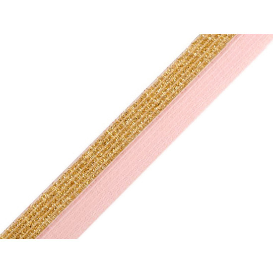 Faltgummi / webband breite 17 mm mit lurex - Grau (25 Meter) Faltgummi / webband breite 17 mm mit lurex - Grau (25 Meter)