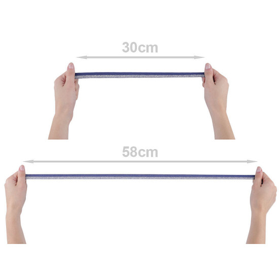 Faltgummi / webband breite 17 mm mit lurex - Grau (25 Meter) Faltgummi / webband breite 17 mm mit lurex - Grau (25 Meter)