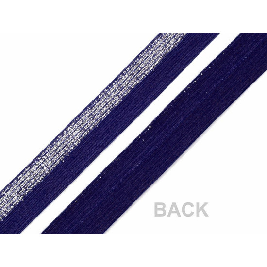 Faltgummi / webband breite 17 mm mit lurex - Grau (25 Meter) Faltgummi / webband breite 17 mm mit lurex - Grau (25 Meter)