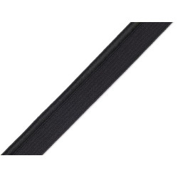 Elastic stretch piping width 11 mm - Black (1 Meter)