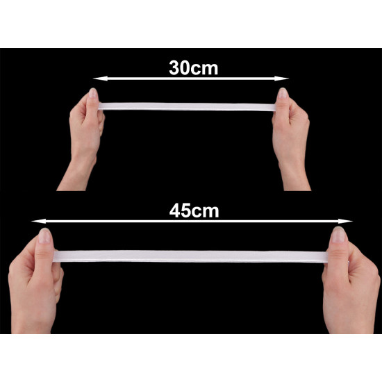 Elastic stretch piping width 11 mm - Black (1 Meter) Elastic stretch piping width 11 mm - Black (1 Meter)