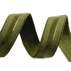 Elastic non-slip band / silicone backed gripper width 20 mm - Green khaki (20 Meters)