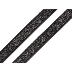 Lingerie bra strap shoulder elastic with lurex width 10 mm - Black (1 Meter)