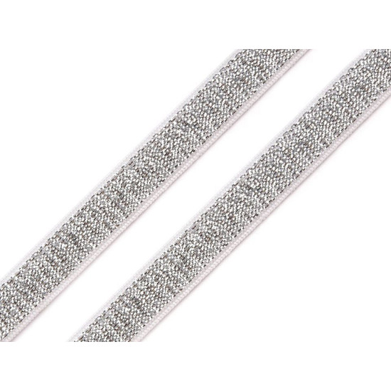 Lingerie bra strap shoulder elastic with lurex width 10 mm - Black (1 Meter) Lingerie bra strap shoulder elastic with lurex width 10 mm - Black (1 Meter)