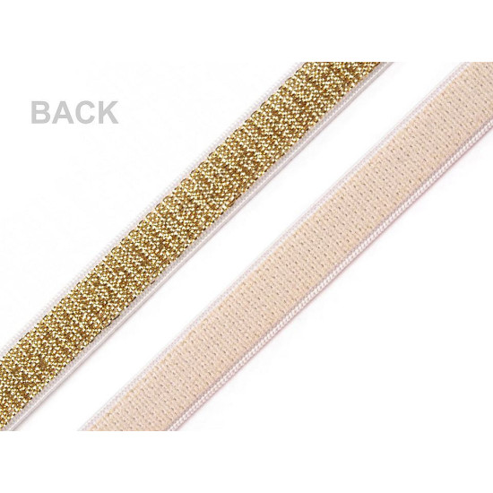 Lingerie bra strap shoulder elastic with lurex width 10 mm - Black (1 Meter) Lingerie bra strap shoulder elastic with lurex width 10 mm - Black (1 Meter)