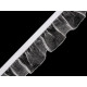 Elastic with frill width 25 mm - White (1 Meter)