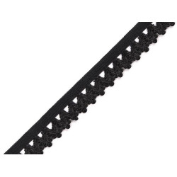 Decorative elastic width 18 mm - Black (1 Meter)
