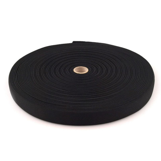 Soft woven elastic, width 30 mm - Black (25 Meters)