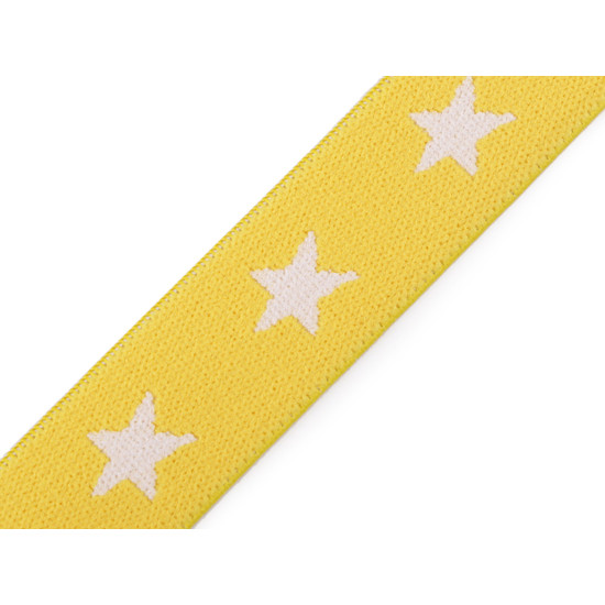 Printed elastic width 20 mm stars - Red (30 Meters)