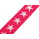 Printed elastic width 20 mm stars - Red (30 Meters)
