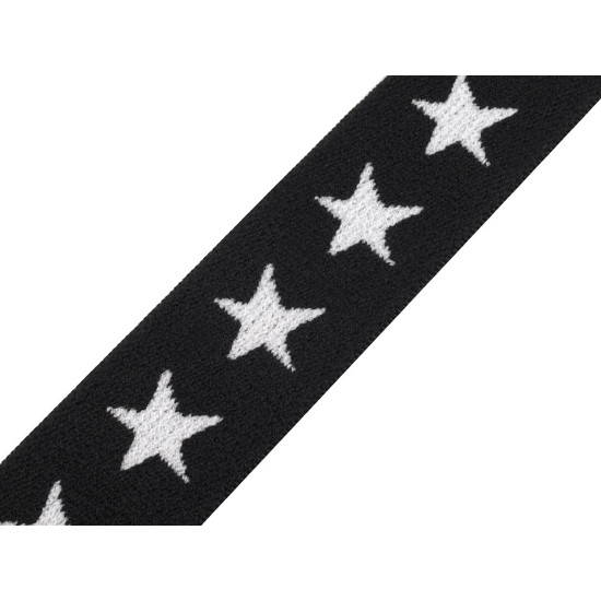Printed elastic width 20 mm stars - Red (30 Meters)