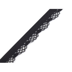 Decorative elastic width 12 mm - Black (20 Meters)