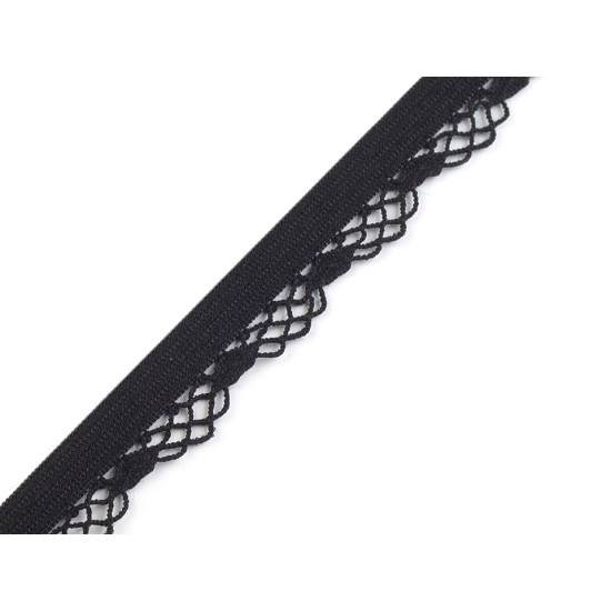 Decorative elastic width 12 mm - Black (60 Meters)