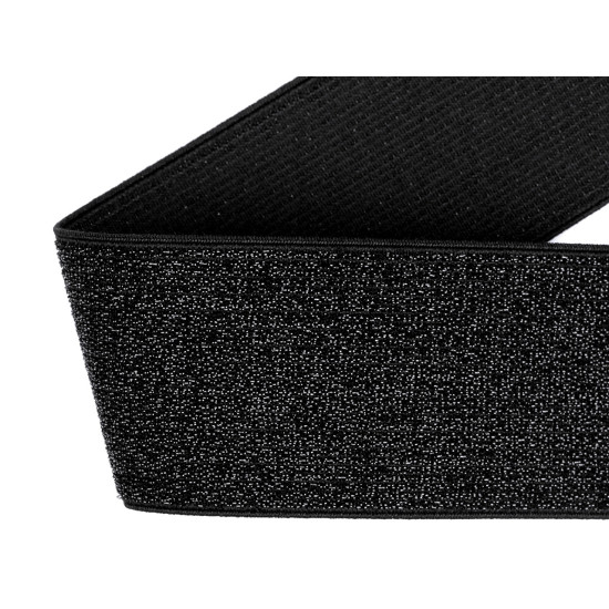Elastic tape with lurex width 48 mm - Silver (1 Meter)