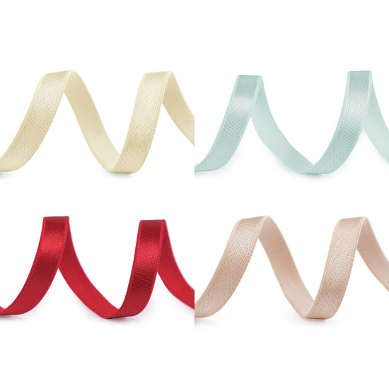 Satin bra strap elastic width 10 mm - Red (1 Meter)