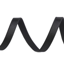 Satin bra strap elastic width 10 mm - Black (100 Meters)