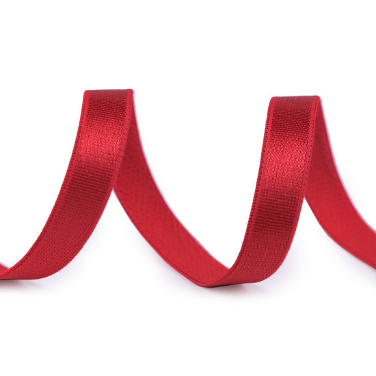 Satin bra strap elastic width 10 mm - Red (1 Meter)