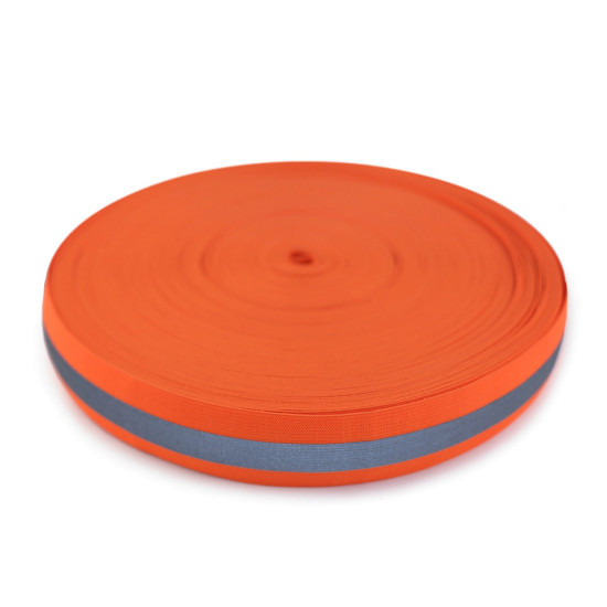 Guma z odblaskiem szerokość 40 mm - Pomarańczowy (45 Metry) Guma z odblaskiem szerokość 40 mm - Pomarańczowy (45 Metry)
