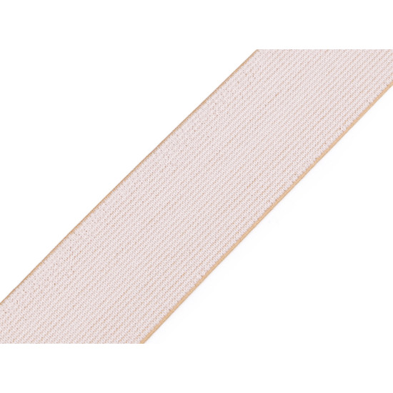 Soft elastic, width 40 mm - White (1 Meter) Soft elastic, width 40 mm - White (1 Meter)