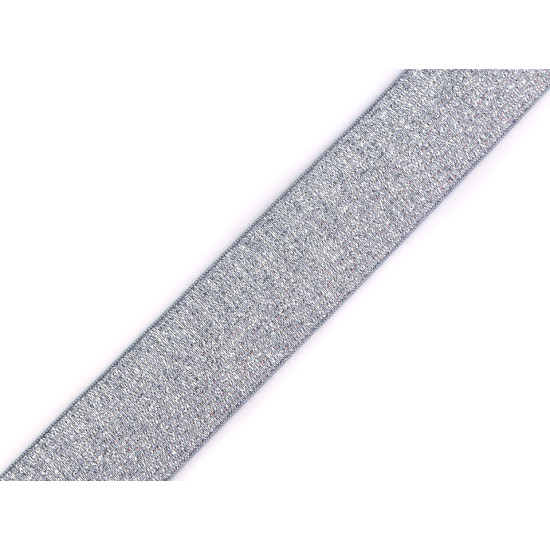 Elastic tape with lurex width 27 mm - Light pink (1 Meter)