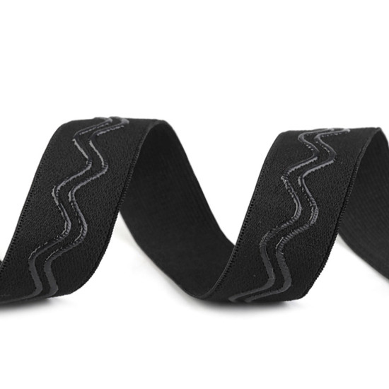 Elastic non-slip band / silicone backed gripper width 30 mm - Black (1 Meter) Elastic non-slip band / silicone backed gripper width 30 mm - Black (1 Meter)