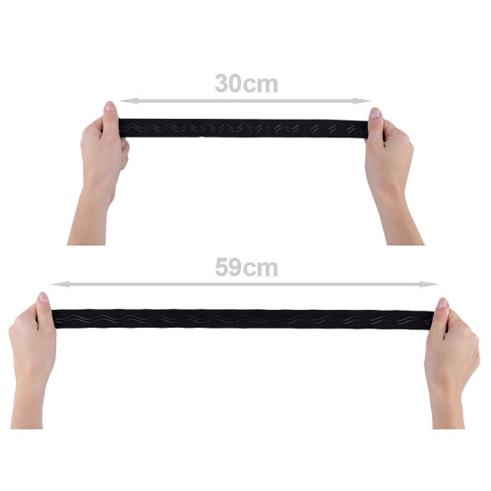 Elastic non-slip band / silicone backed gripper width 30 mm - Black (1 Meter) Elastic non-slip band / silicone backed gripper width 30 mm - Black (1 Meter)