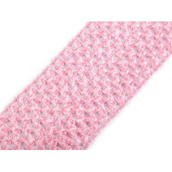 Crochet elastic stretch band width 70 mm for tutu skirts - Light pink (1 Meter)