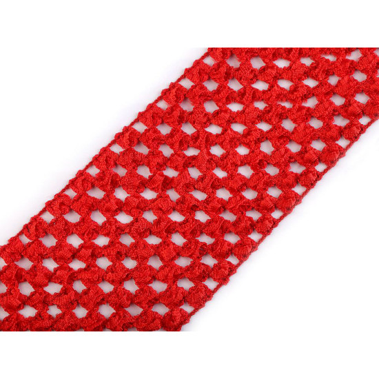 Crochet elastic stretch band width 70 mm for tutu skirts - Red (1 Meter) Crochet elastic stretch band width 70 mm for tutu skirts - Red (1 Meter)