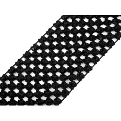 Crochet elastic stretch band width 70 mm for tutu skirts - Black (1 Meter)